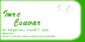 imre csuvar business card